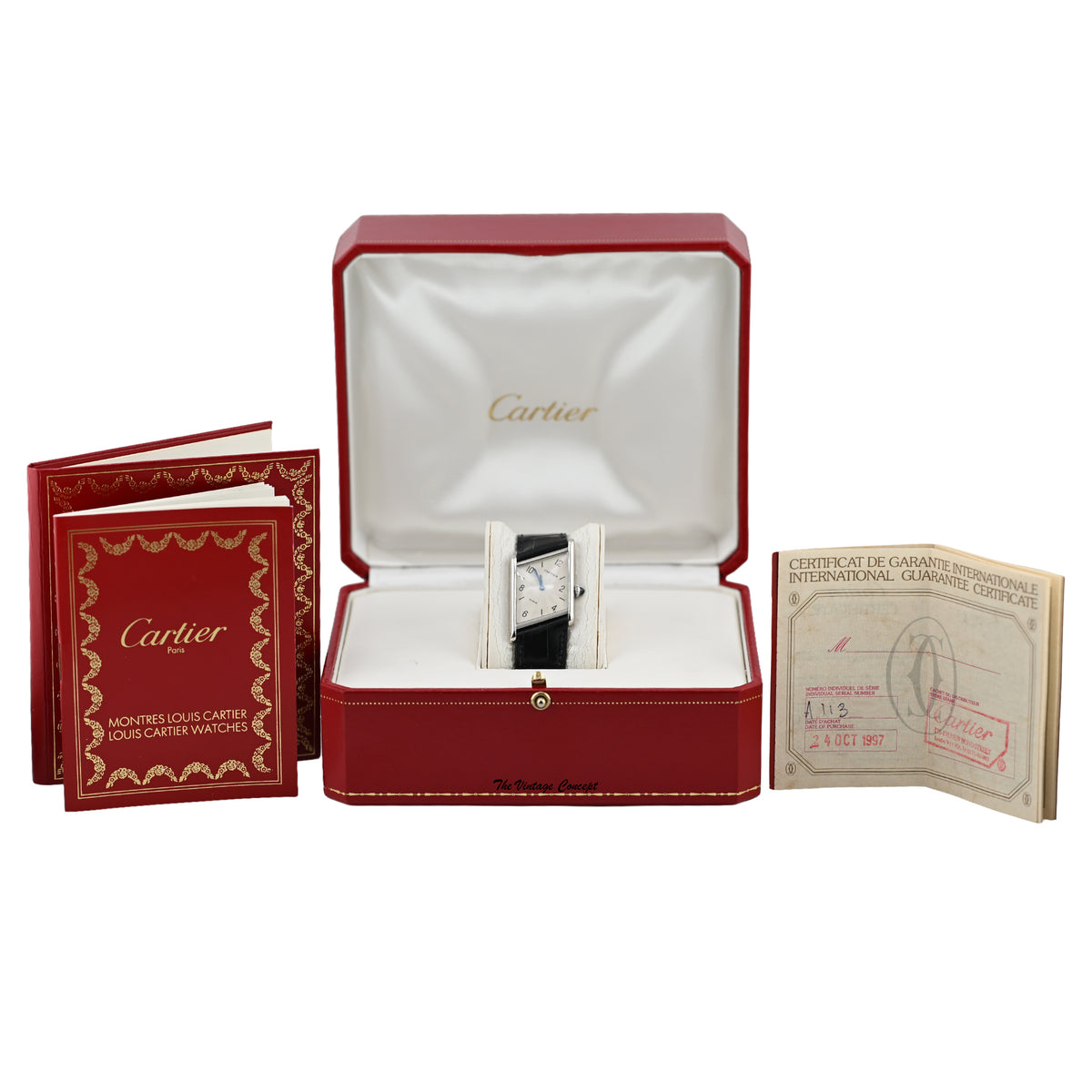 Cartier Tank Asymétrique Platinum Silver Dial Mechanical Watch