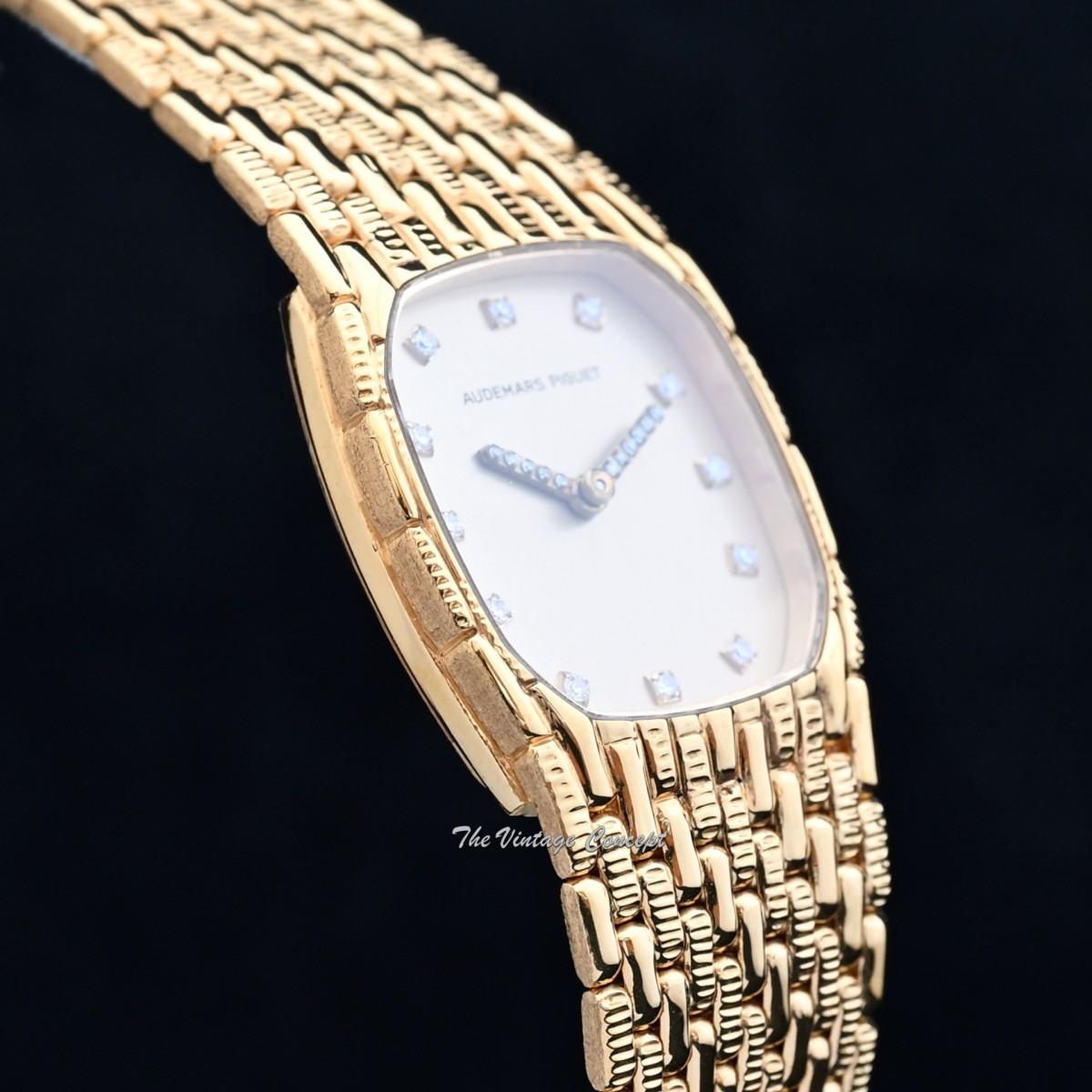 Audemars Piguet Lady 18K YG with Diamond Indexes and Hands Manual Wind w/Integrated Bracelet (SOLD)