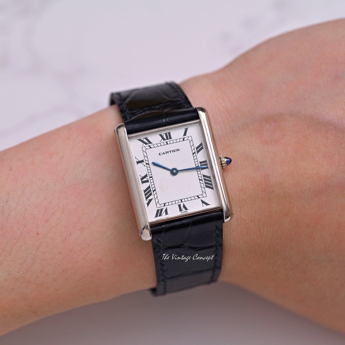 Cartier 18K White Gold Jumbo Tank Paris Dial Automatic Ref. 17002