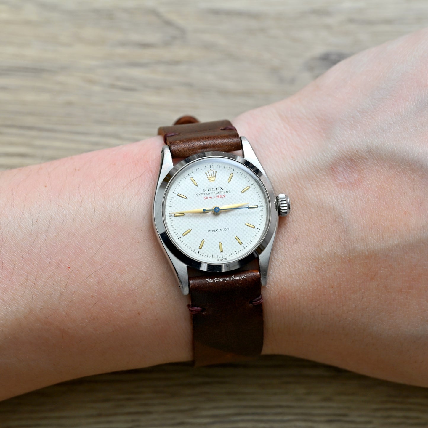 Rolex Oyster Speedking Manual Red Depth Honeycomb Dial 6420 (SOLD)