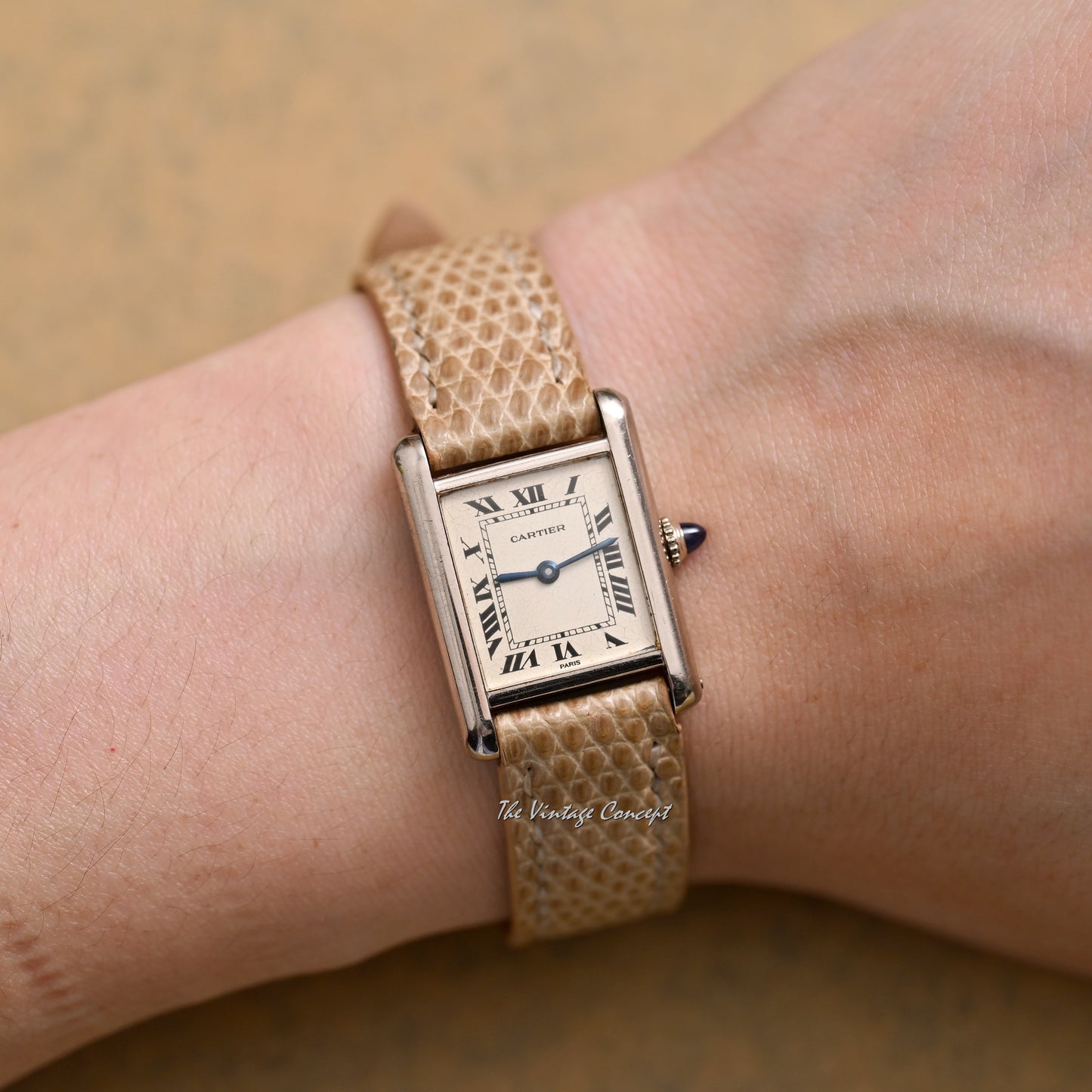 Cartier 18k White Gold Tank Paris Dial SM Size Manual Ref. 78087