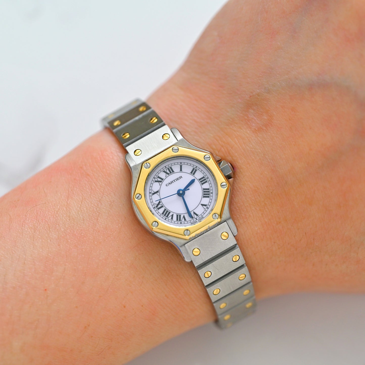 Cartier Octagon 25mm Two-Tone 18K Yellow Gold & Stainless-Steel Santos Automatic 0907 w/Service Paper (SOLD)
