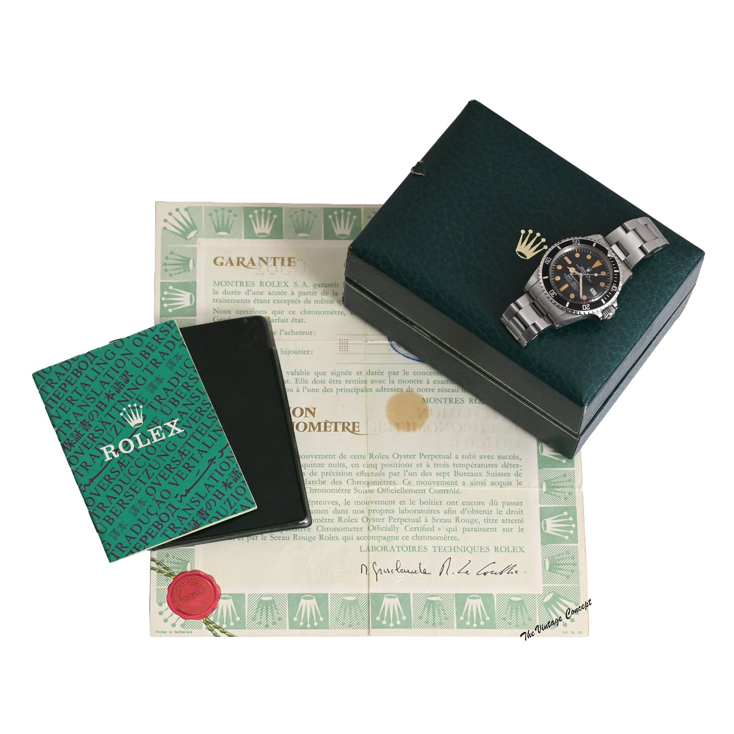 Rolex Submariner Date Ref. 1680 with heavy patina w/ Original Box and Paper
