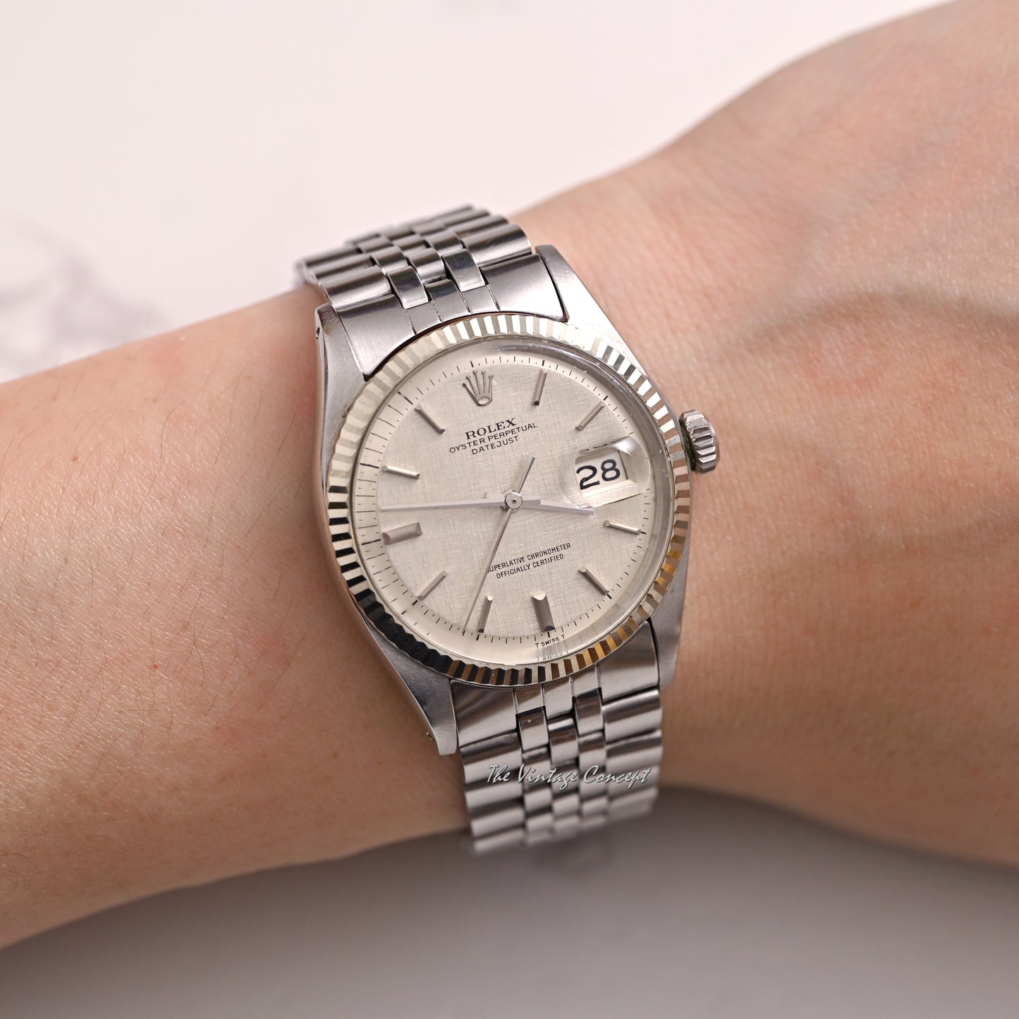 Rolex Steel Datejust Silver Textured Dial w/Jubilee Bracelet Ref. 1601