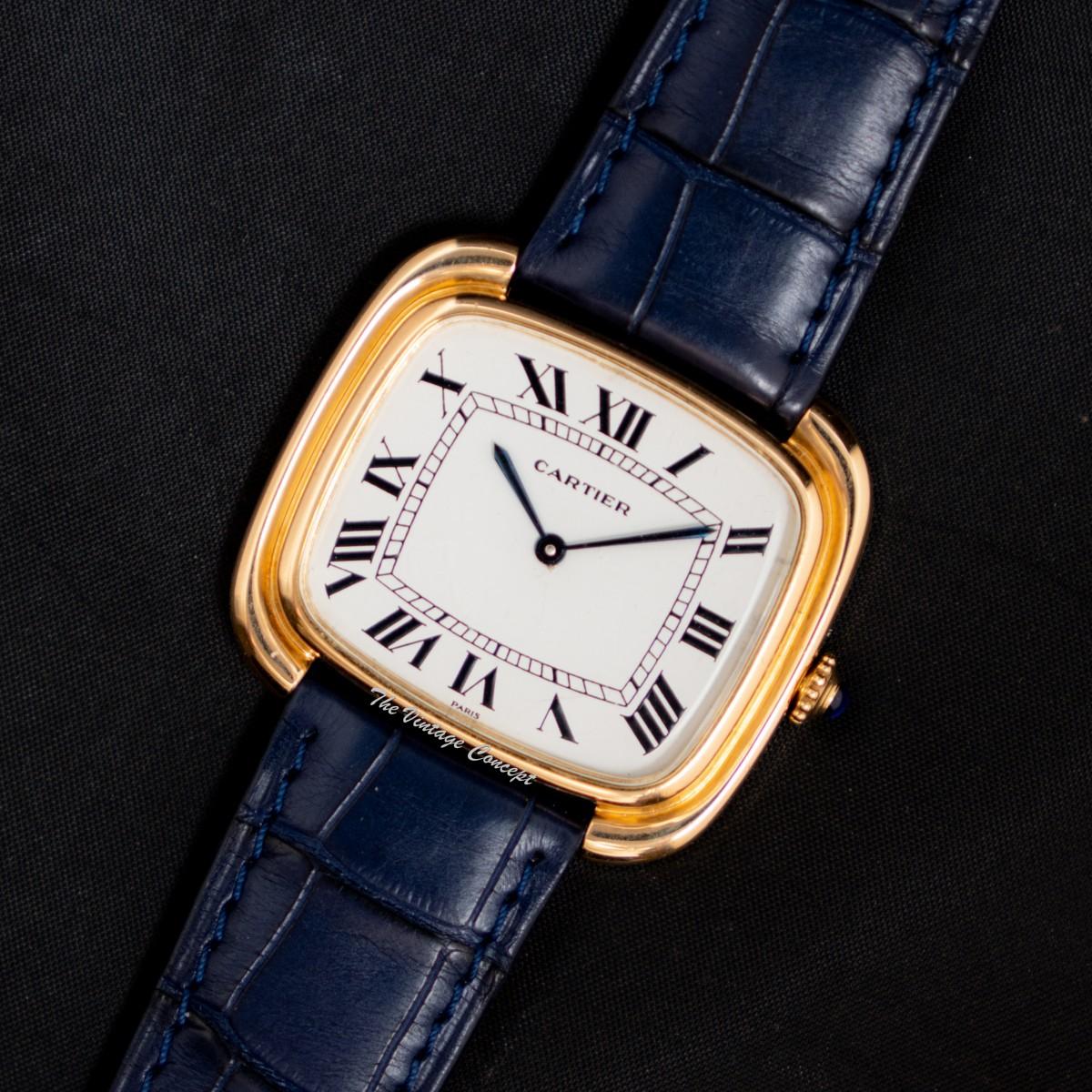 Rare Cartier 18K Yellow Gold Gondole Jumbo Horizontal Paris Dial