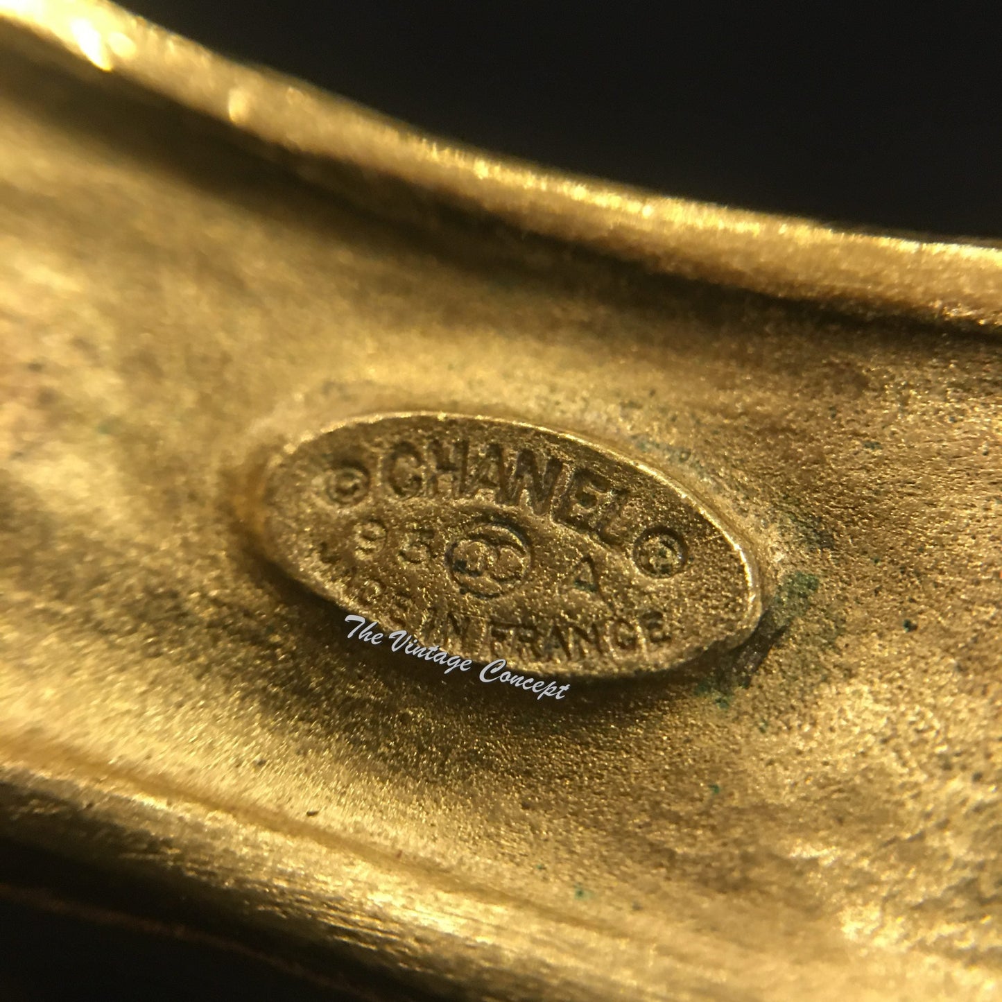 Chanel Gold Tone Tiger Eye Bangle 95A (SOLD)