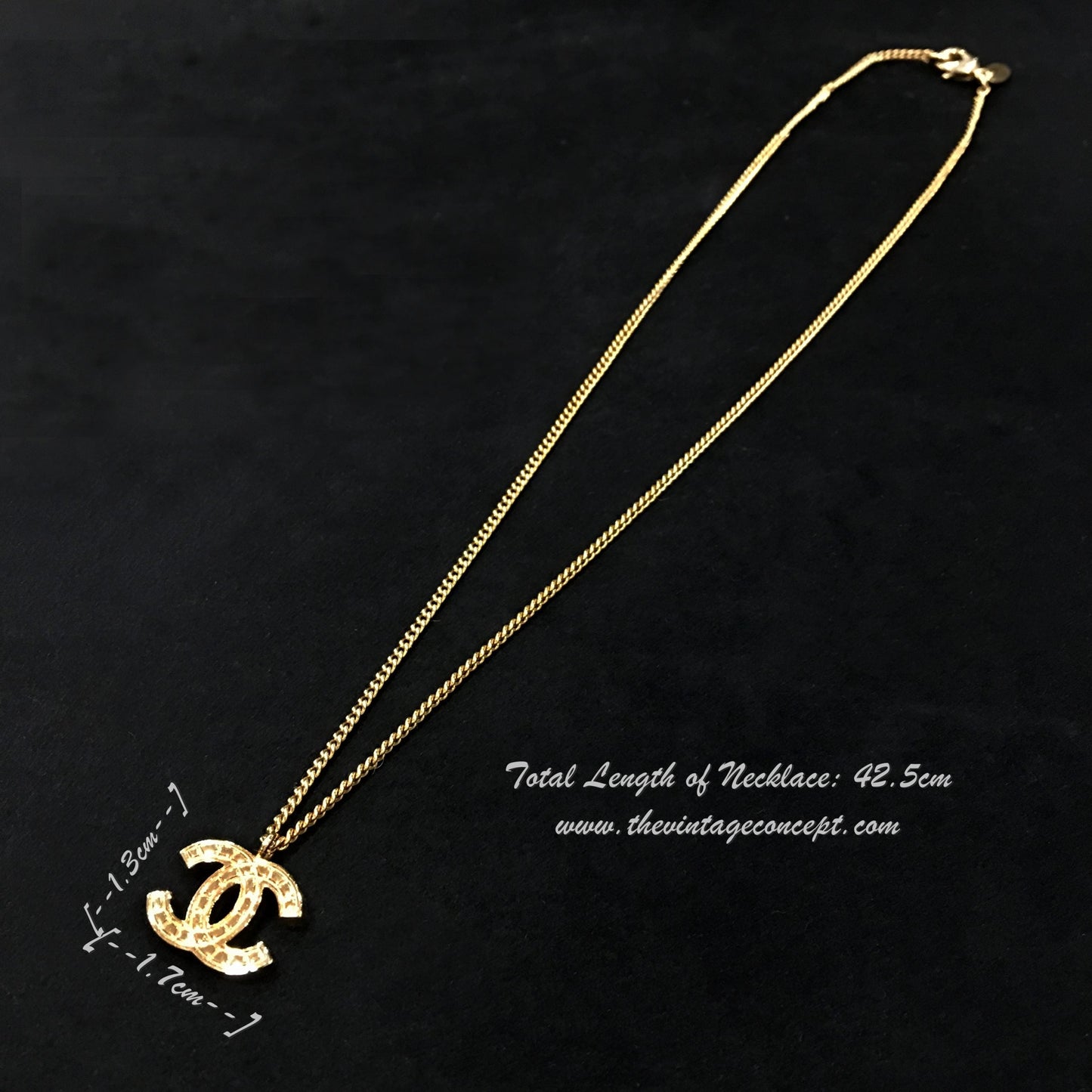 Chanel Gold Tone Small Logo Necklace 07A (SOLD)