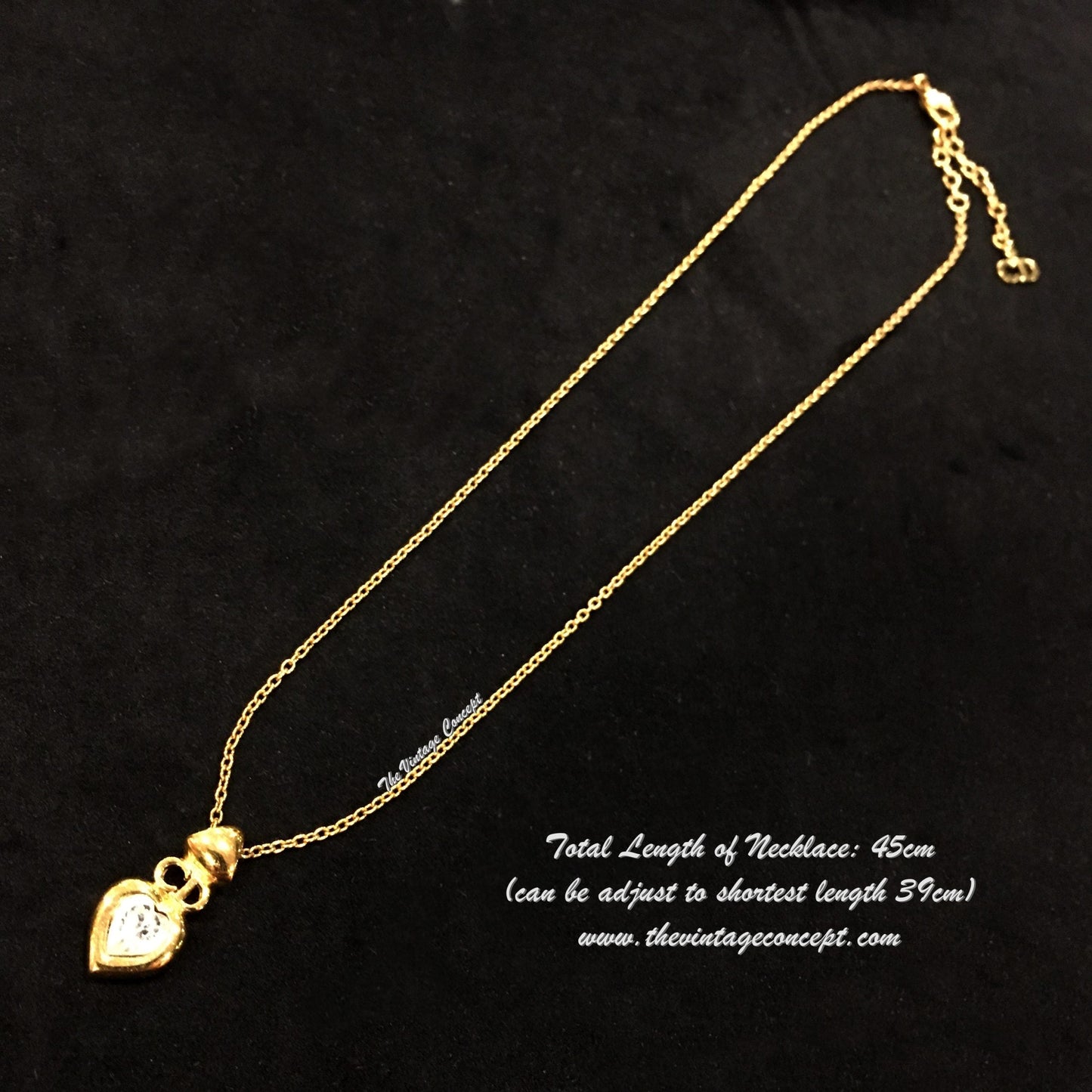 Dior Gold Tone CD Logo w/ Heart Rhinestone Short Necklace (SOLD)