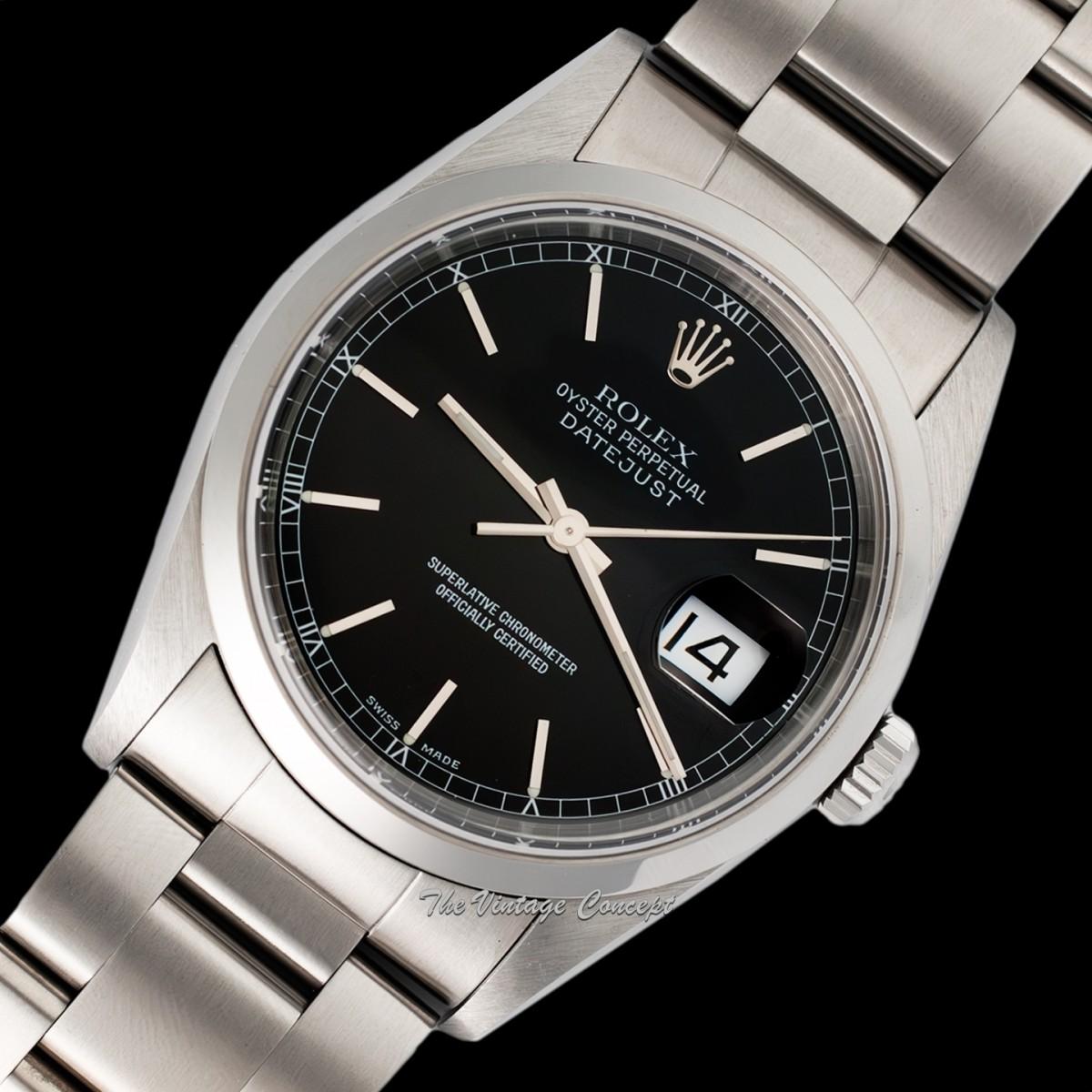 Rolex Steel Oyster Perpetual Datejust Black Copper Dial 16200 (SOLD)