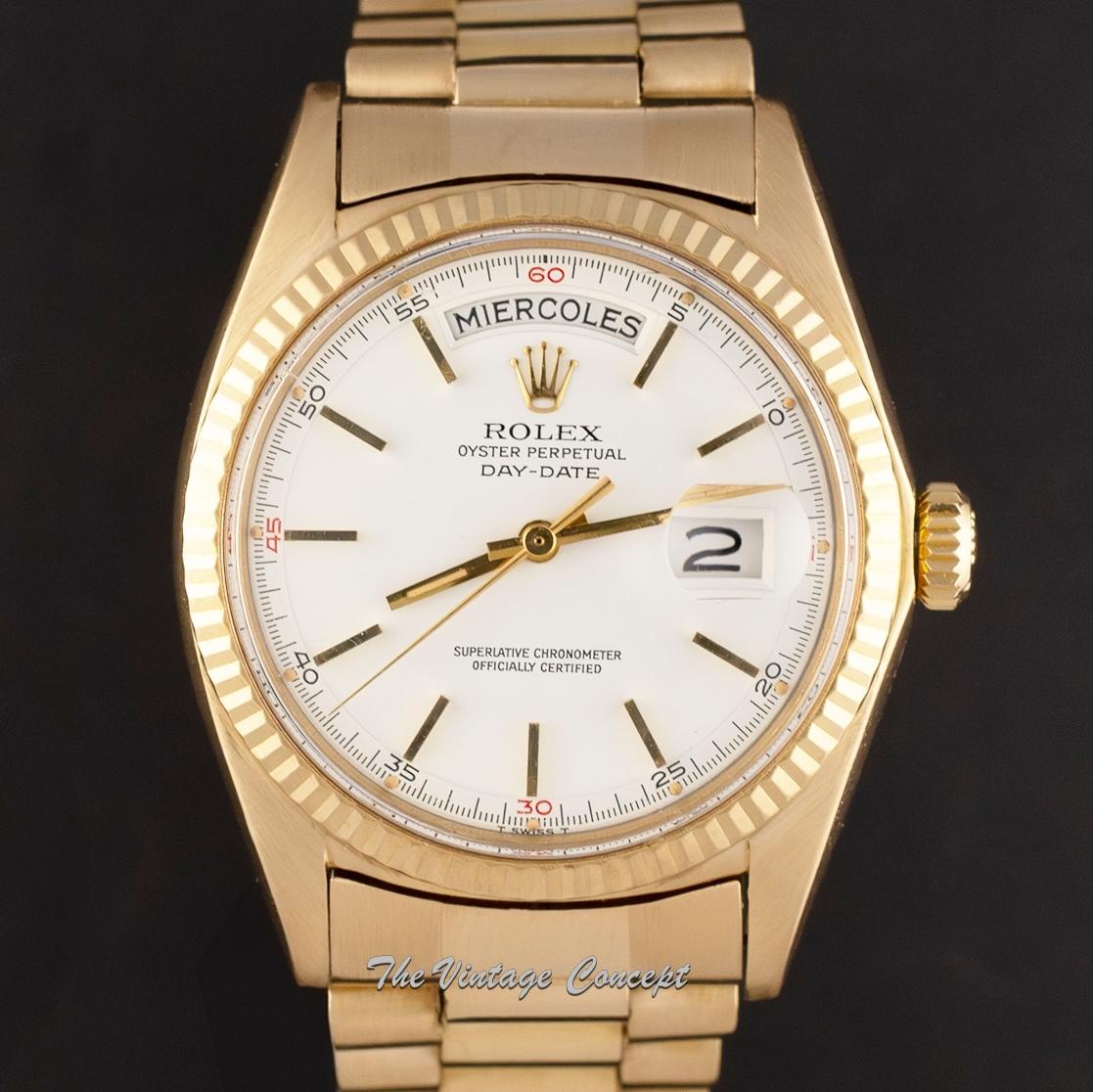 Rolex Day-Date 18K Yellow Gold White Dial 1803 (SOLD)