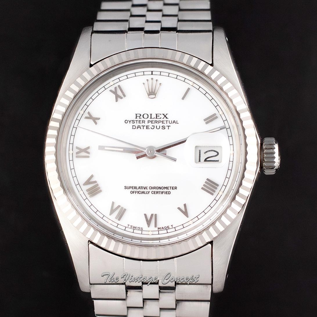 Rolex Steel Datejust White Roman Indexes Dial 16014 (SOLD)