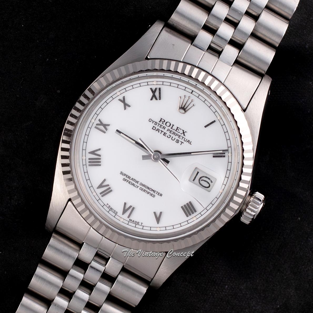 Rolex Steel Datejust White Roman Indexes Dial 16014 (SOLD)