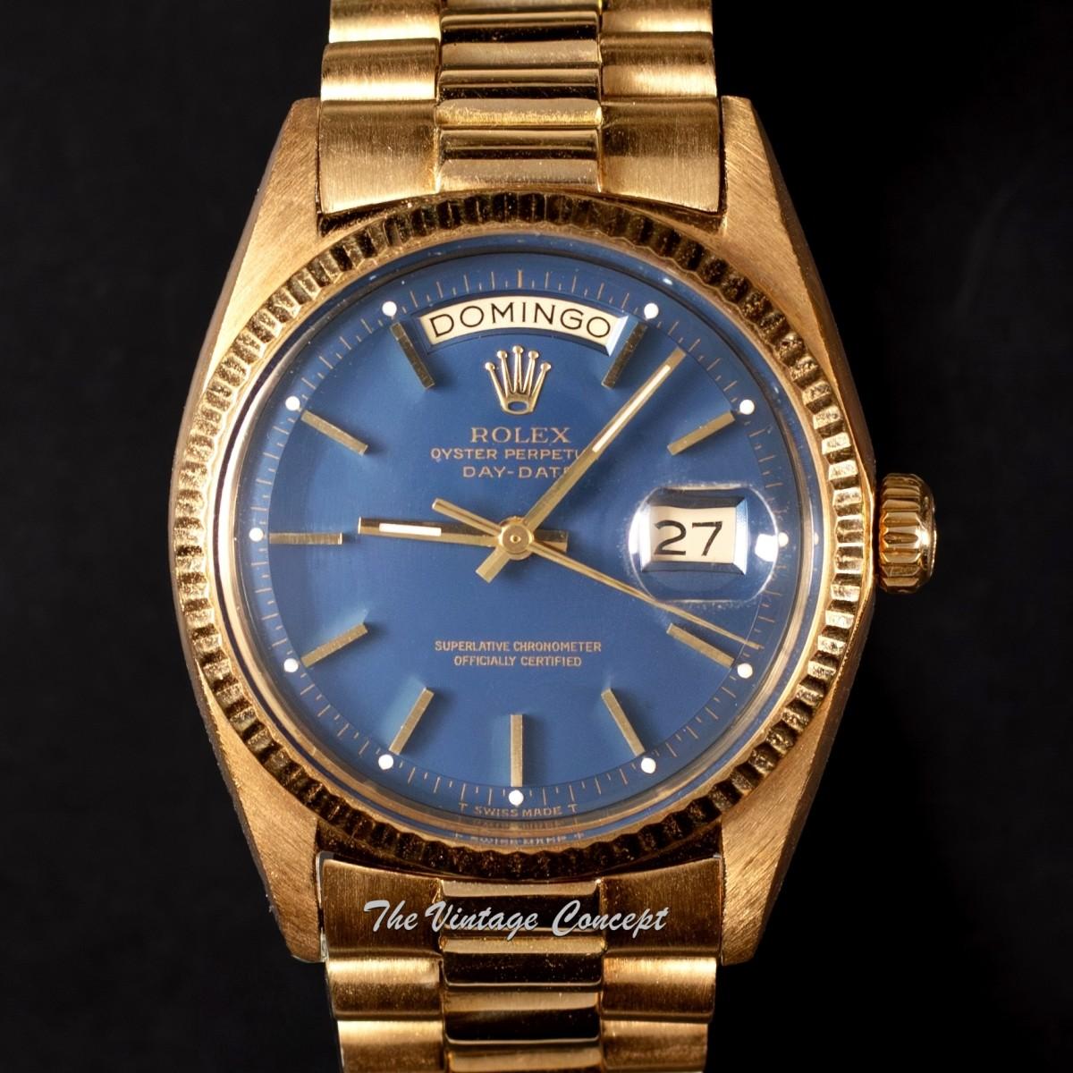 Rolex Day-Date 18K Yellow Gold Blue Dial 1803 (SOLD)