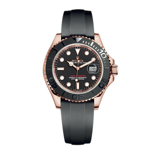 Brand New Rolex Yacht-Master 18K Rose Gold Black Dial 126655-0002 (Full Set)