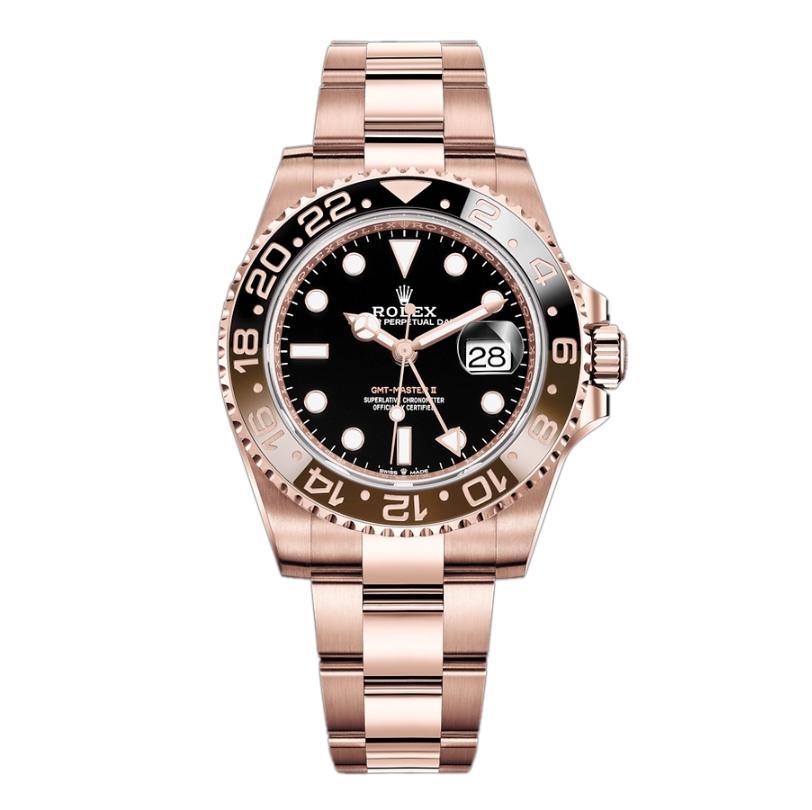 Brand New Rolex GMT-Master II 18K Rose Gold Black Dial 126715chnr-0001 (Full Set)