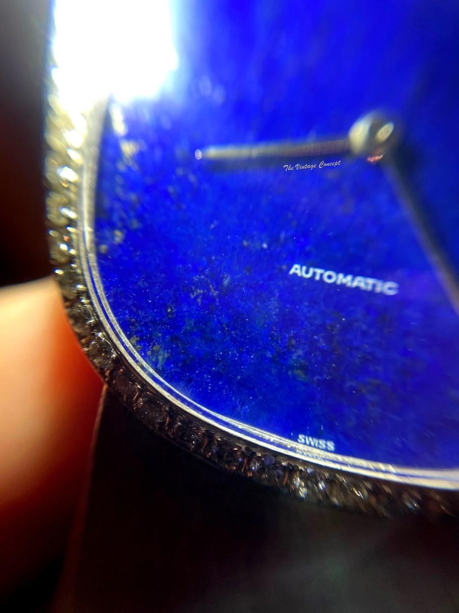 Audemars Piguet AP 18K White Gold Lapis Dial Diamond Bezel Automatic with WG Integrated Bracelet