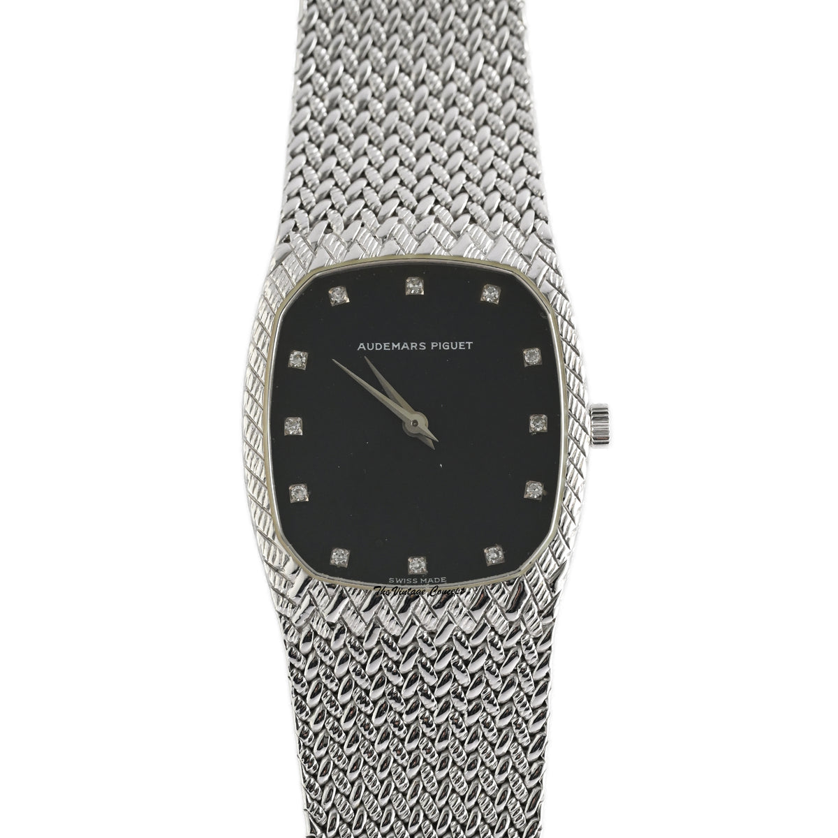 Audemars Piguet Cobra-Style 18K White Gold Black Matte Diamond-Set Watch