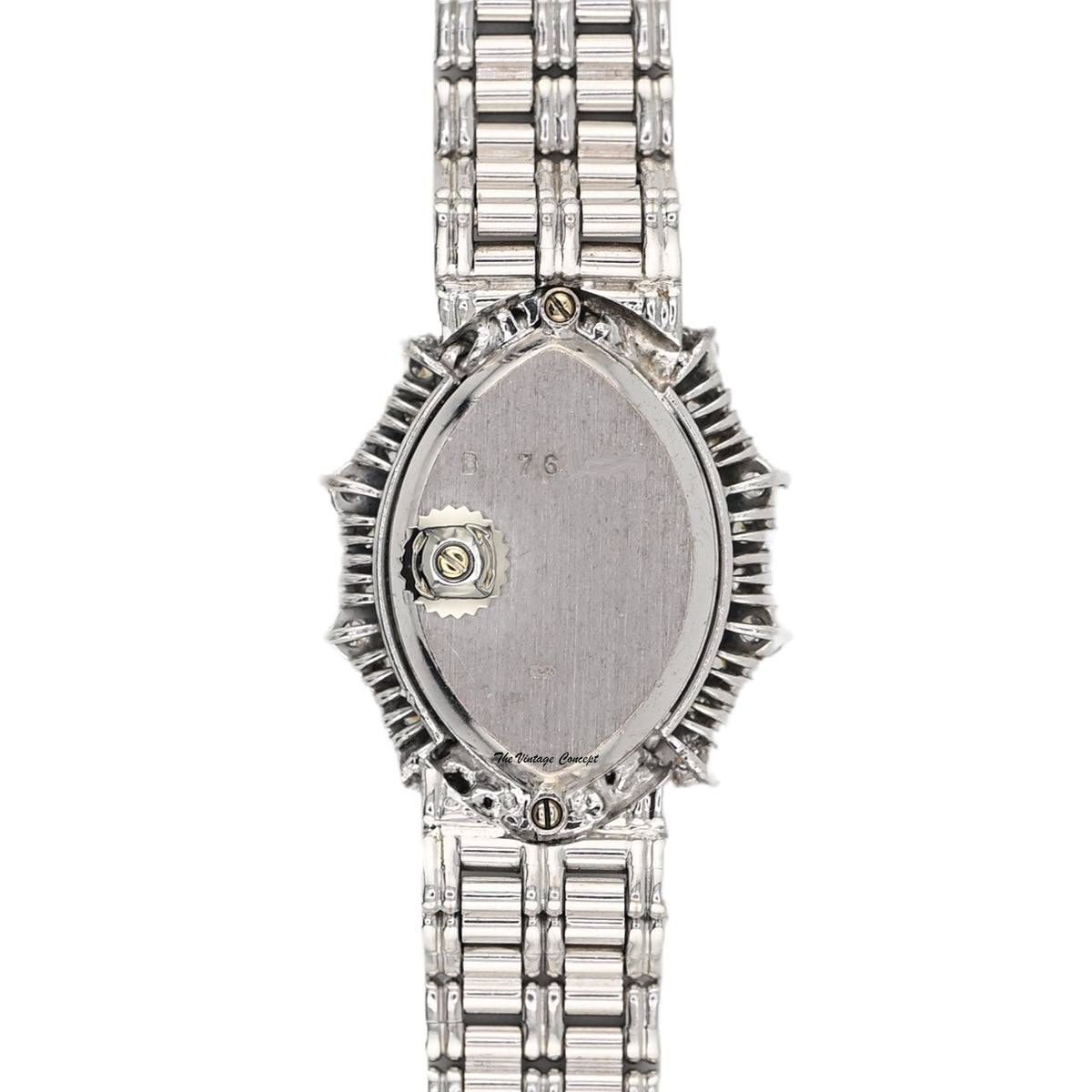 Audemars Piguet White Gold and Diamond-Set Bracelet Watch with Black Onyx Dial