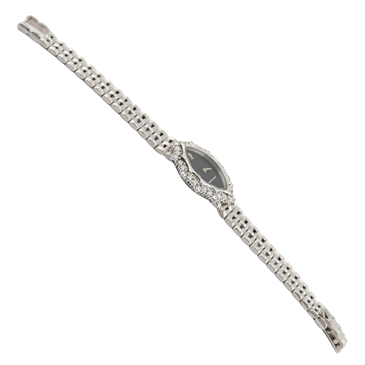 Audemars Piguet White Gold and Diamond-Set Bracelet Watch with Black Onyx Dial