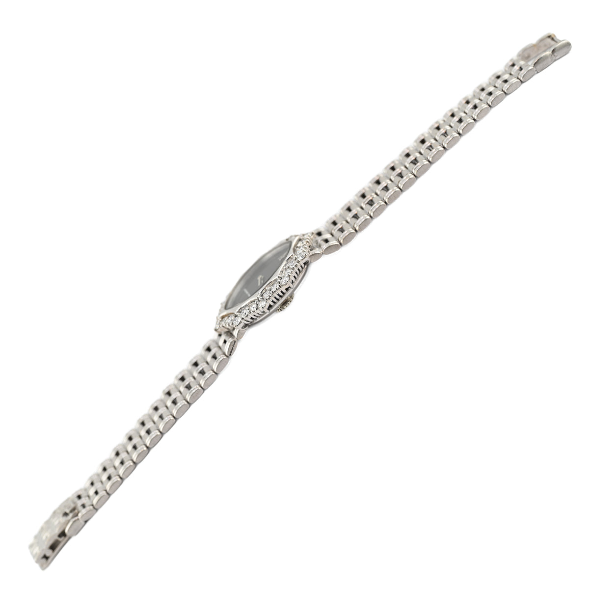 Audemars Piguet White Gold and Diamond-Set Bracelet Watch with Black Onyx Dial