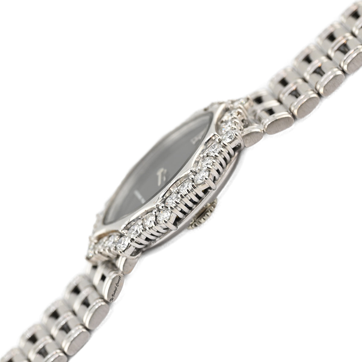 Audemars Piguet White Gold and Diamond-Set Bracelet Watch with Black Onyx Dial