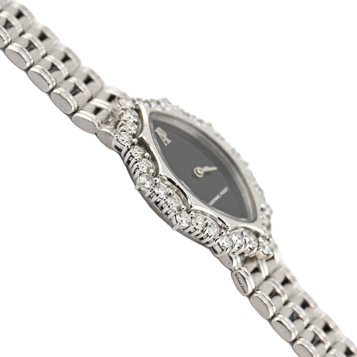Audemars Piguet White Gold and Diamond-Set Bracelet Watch with Black Onyx Dial
