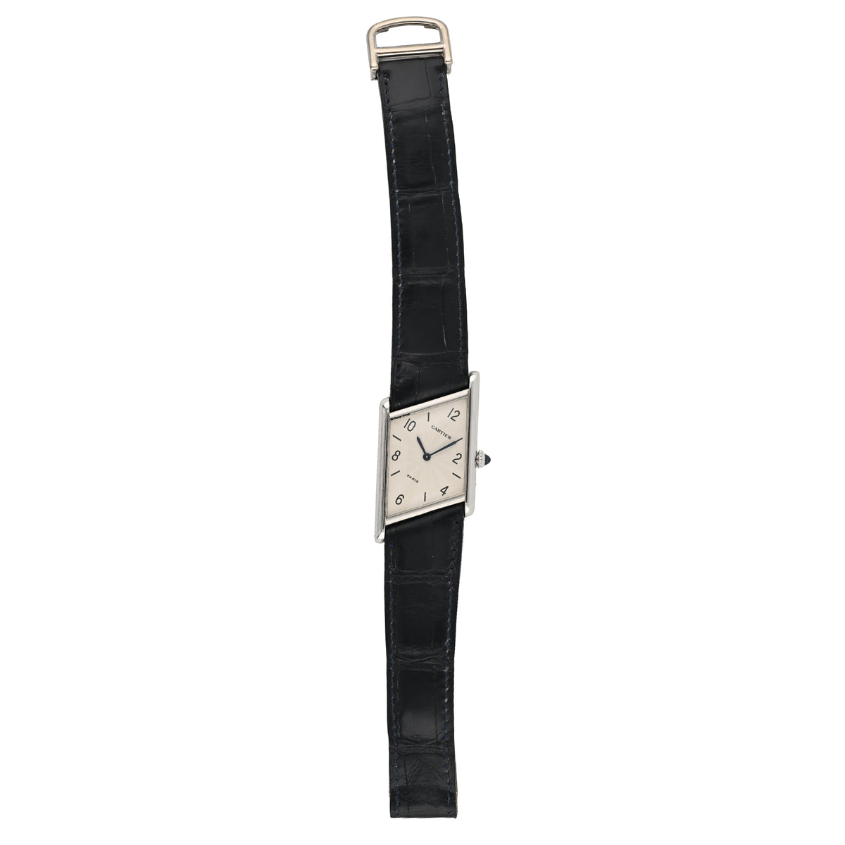 Cartier Tank Asymétrique Platinum Silver Dial Mechanical Watch
