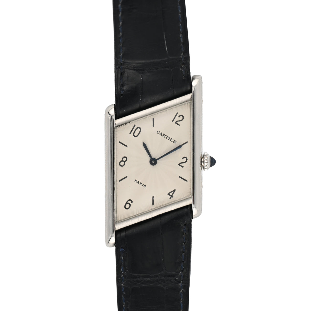 Cartier Tank Asymétrique Platinum Silver Dial Mechanical Watch