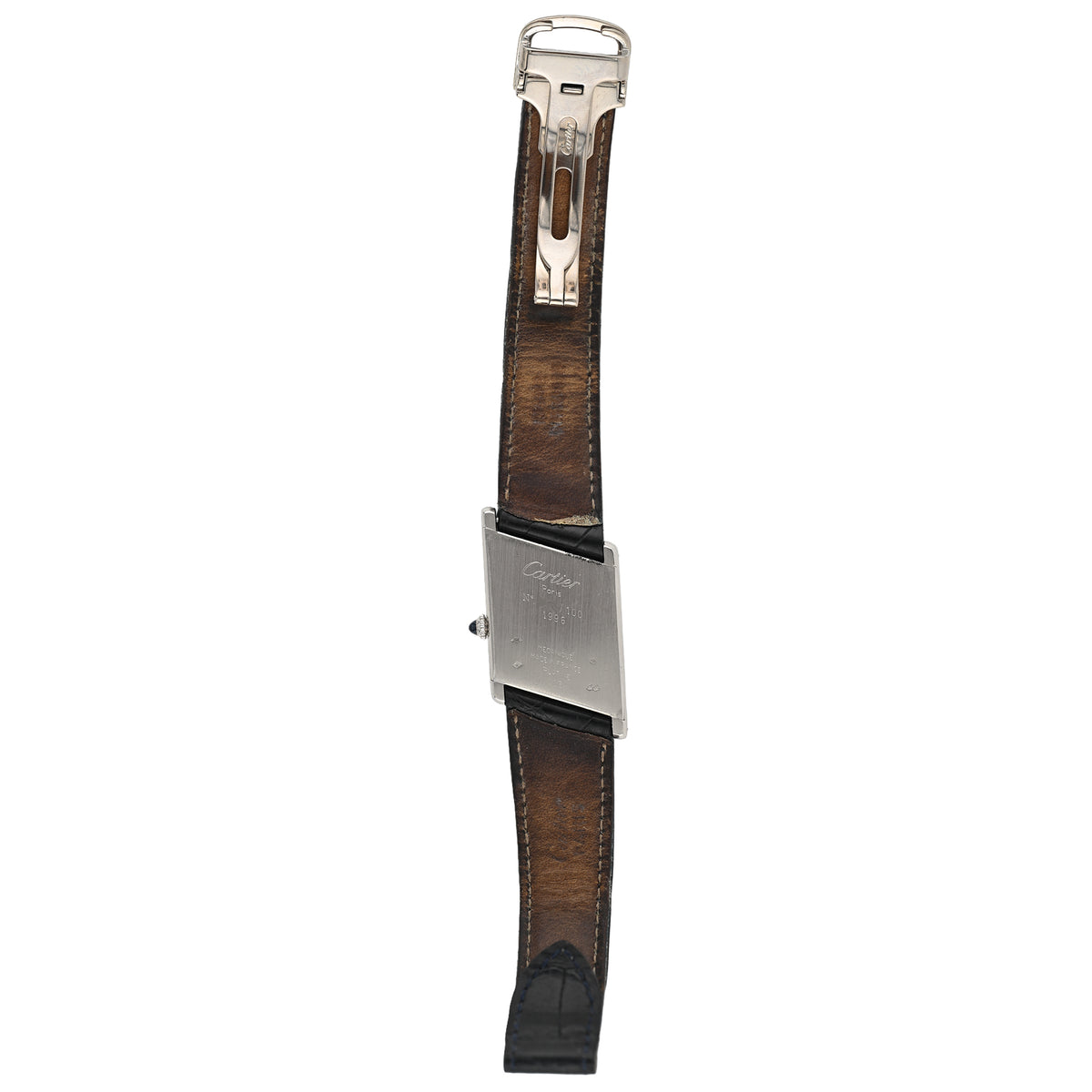Cartier Tank Asymétrique Platinum Silver Dial Mechanical Watch