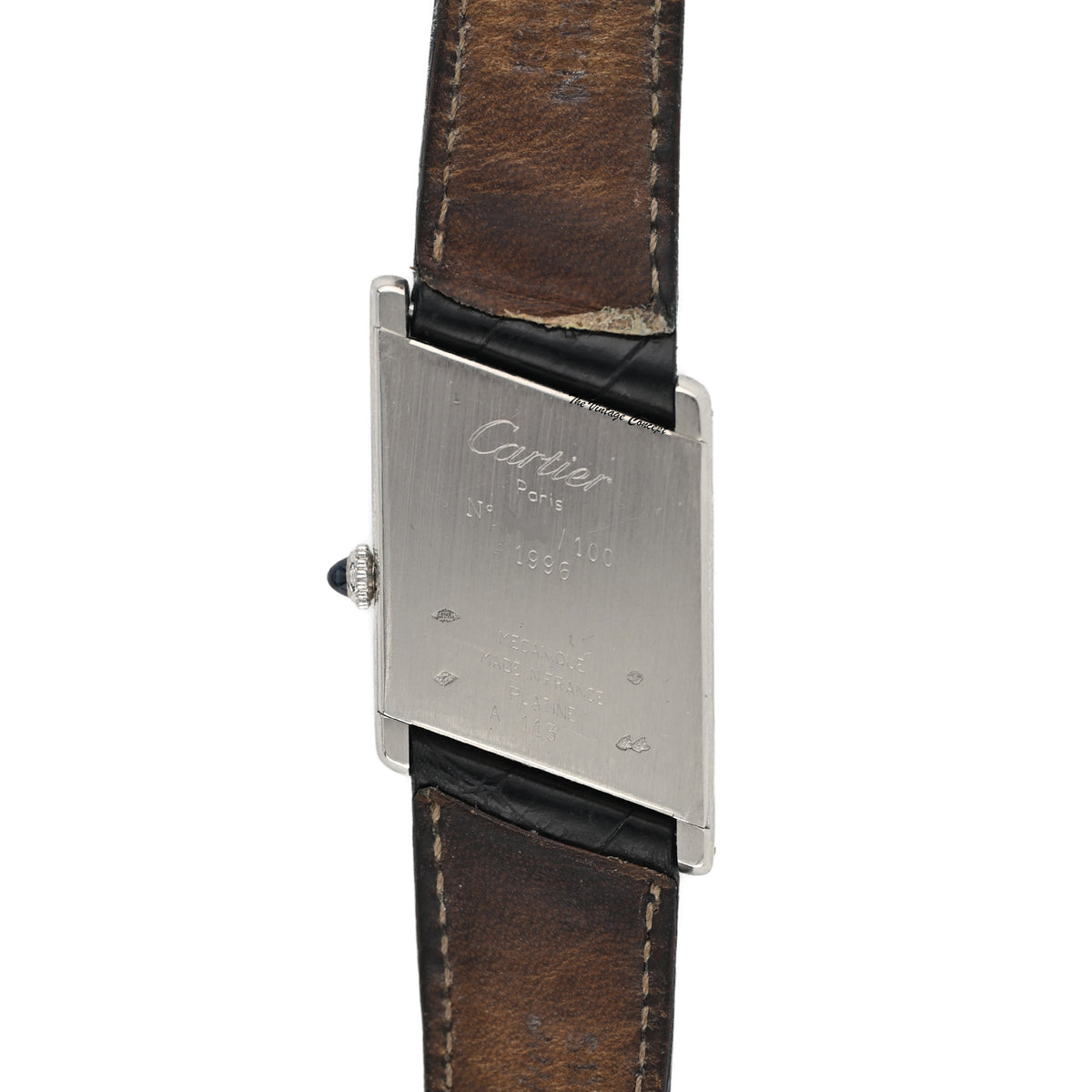 Cartier Tank Asymétrique Platinum Silver Dial Mechanical Watch