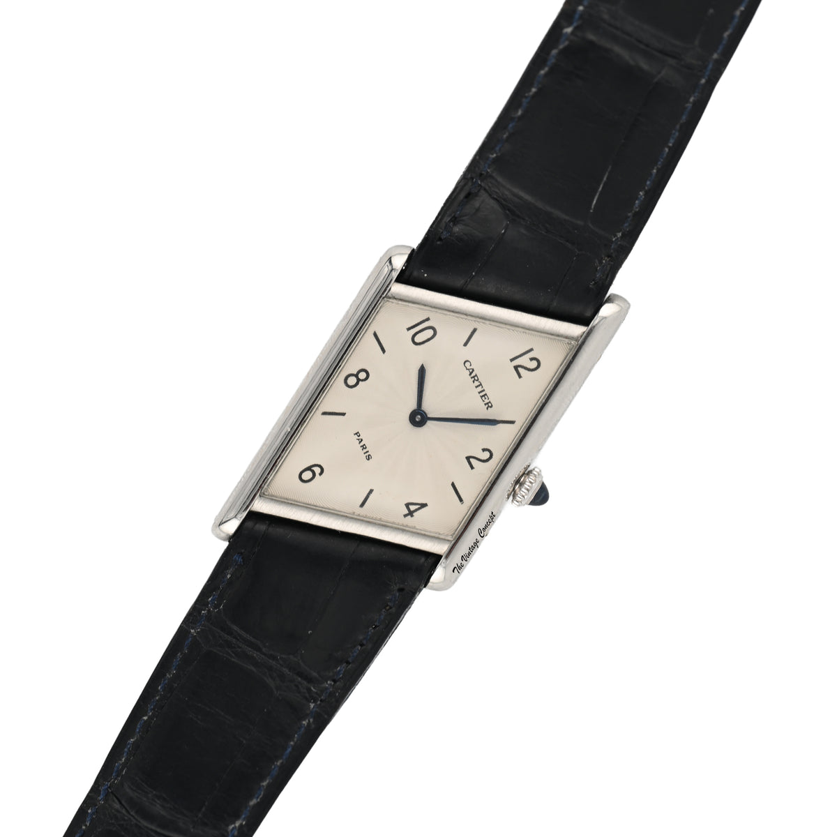 Cartier Tank Asymétrique Platinum Silver Dial Mechanical Watch