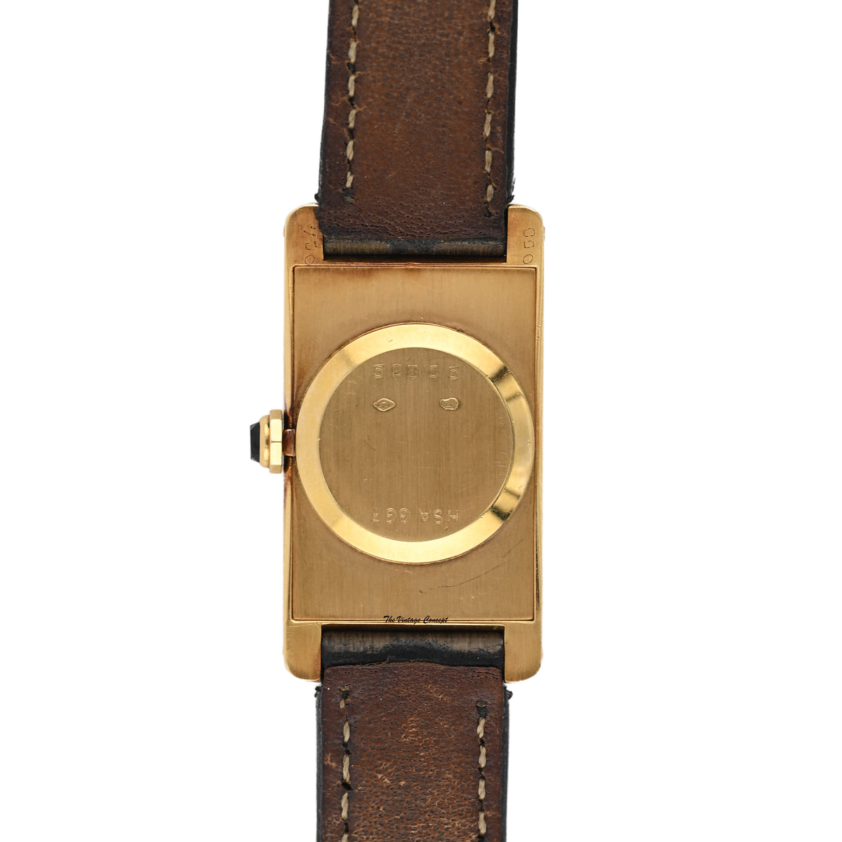 Cartier Tank Cintrée Yellow Gold White Dial Leather Strap Hand-Winding Watch