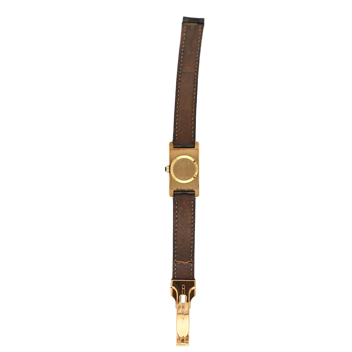 Cartier Tank Cintrée Yellow Gold White Dial Leather Strap Hand-Winding Watch
