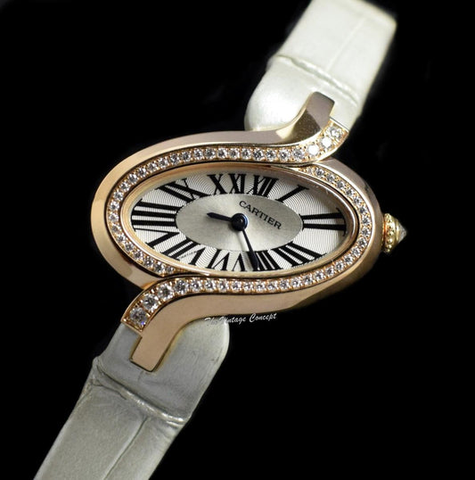 Cartier 18K Rose Gold Delices De Cartier w/Diamond Bezel Quartz 3382