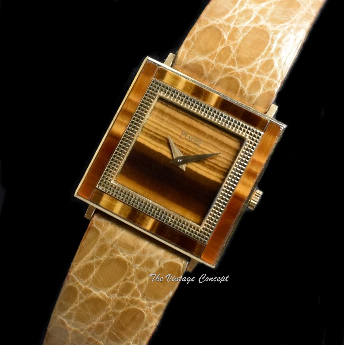 Piaget Altiplano 18K Yellow Gold Tiger Eye Dial 9200 w/750 Butterfly Buckle