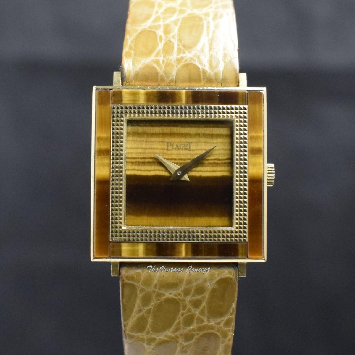 Piaget Altiplano 18K Yellow Gold Tiger Eye Dial 9200 w/750 Butterfly Buckle