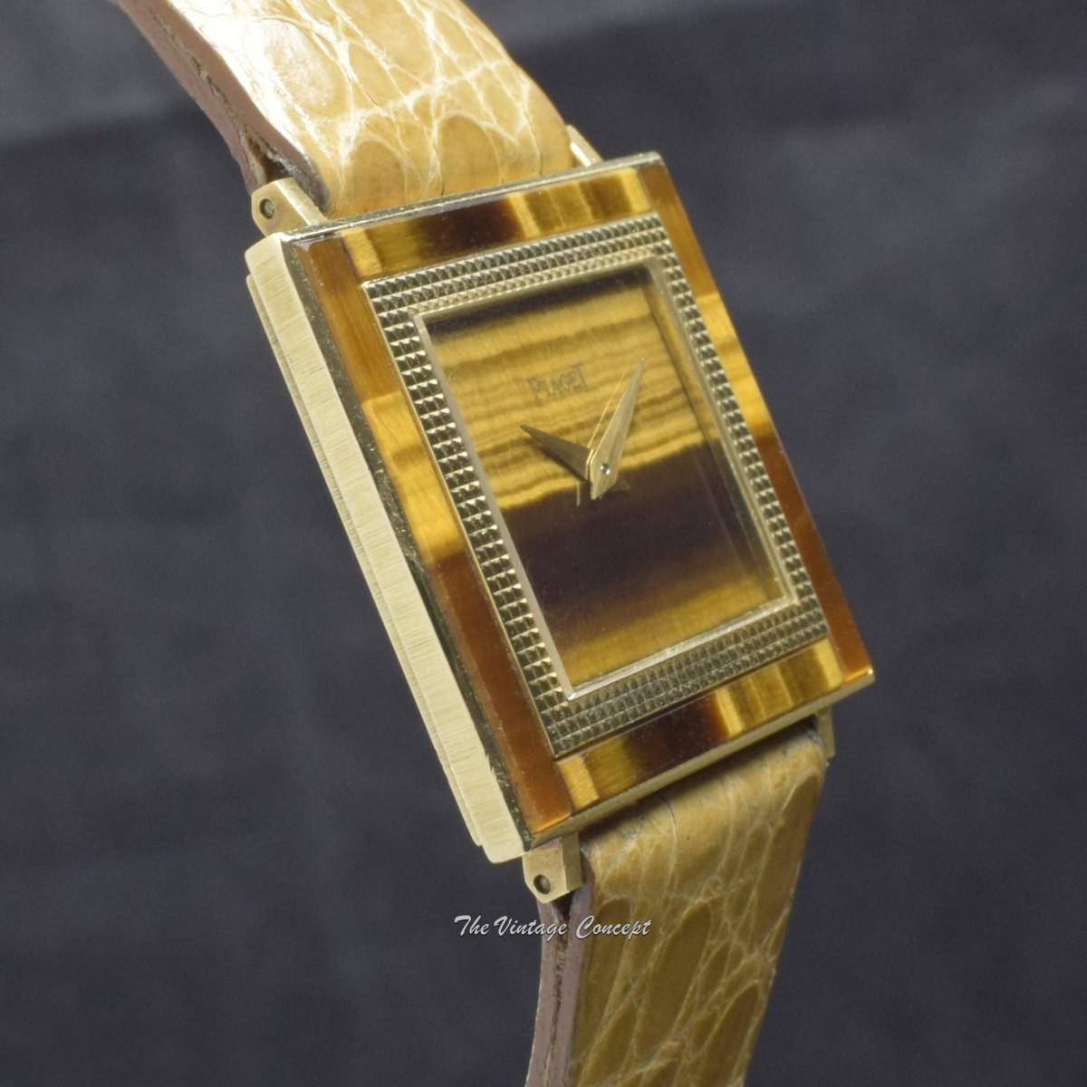 Piaget Altiplano 18K Yellow Gold Tiger Eye Dial 9200 w/750 Butterfly Buckle