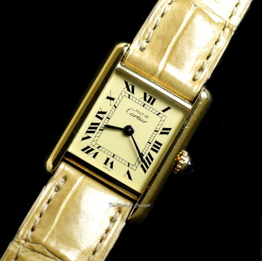 Vintage Cartier Tank Vermeil Gold Plated Silver Quartz 366001 from 1980’s  (SOLD)