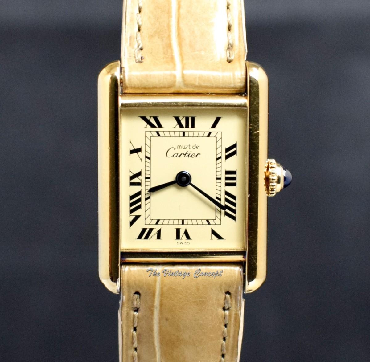 Vintage Cartier Tank Vermeil Gold Plated Silver Quartz 366001 from 1980’s  (SOLD)