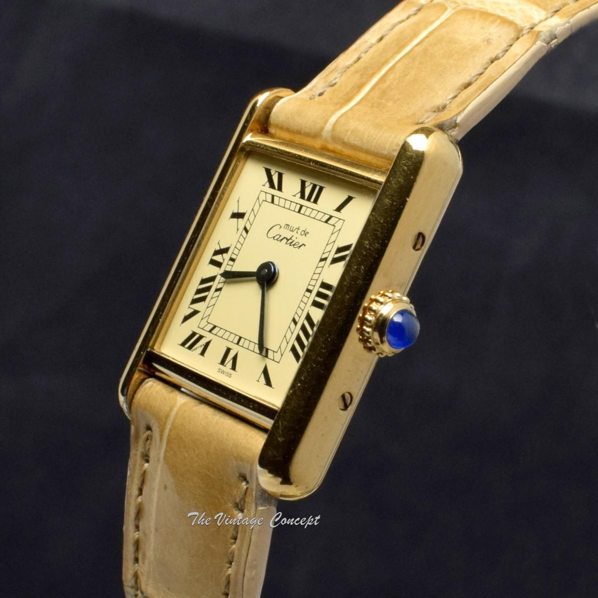 Vintage Cartier Tank Vermeil Gold Plated Silver Quartz 366001 from 1980’s  (SOLD)