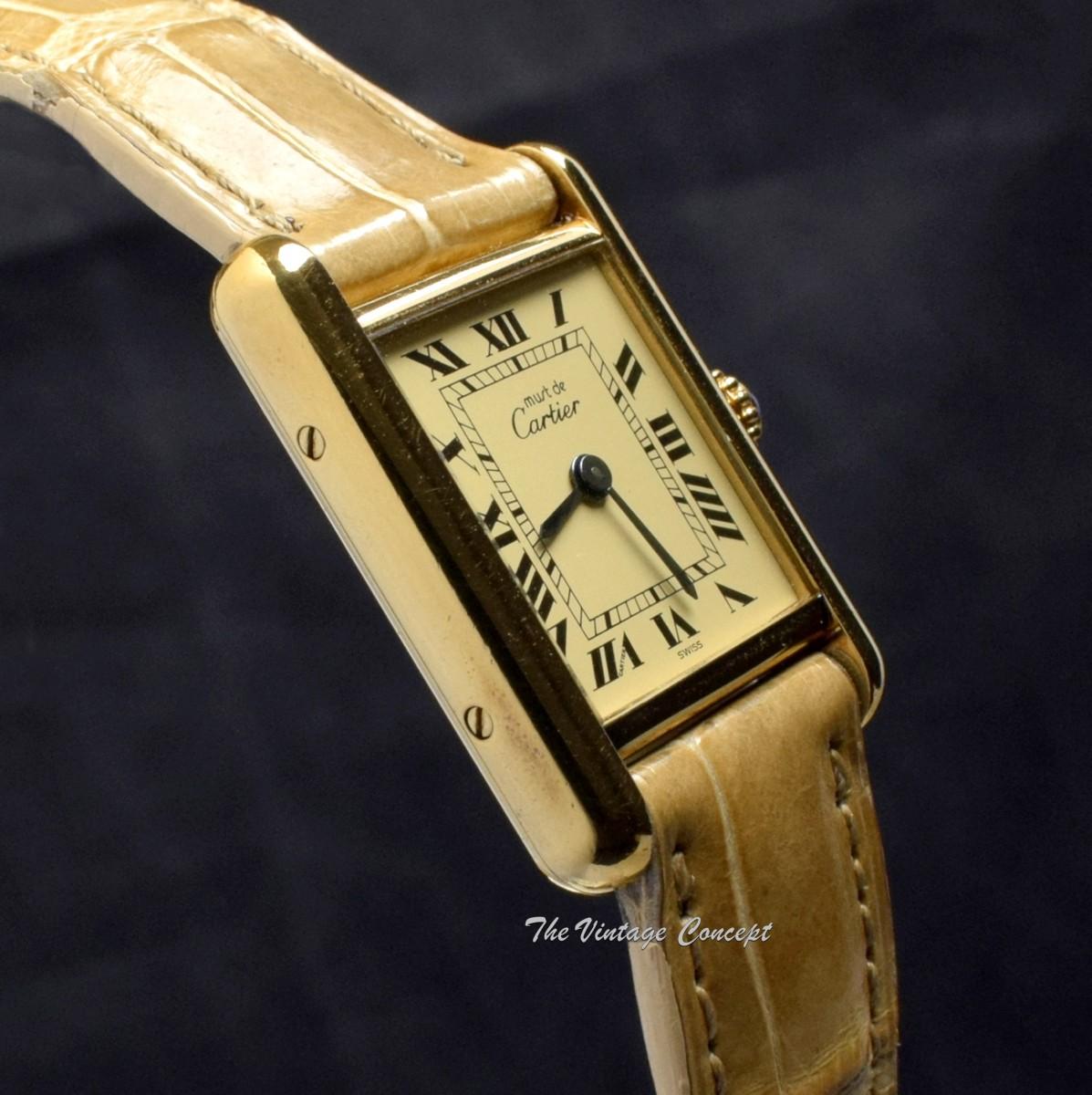 Vintage Cartier Tank Vermeil Gold Plated Silver Quartz 366001 from 1980’s  (SOLD)