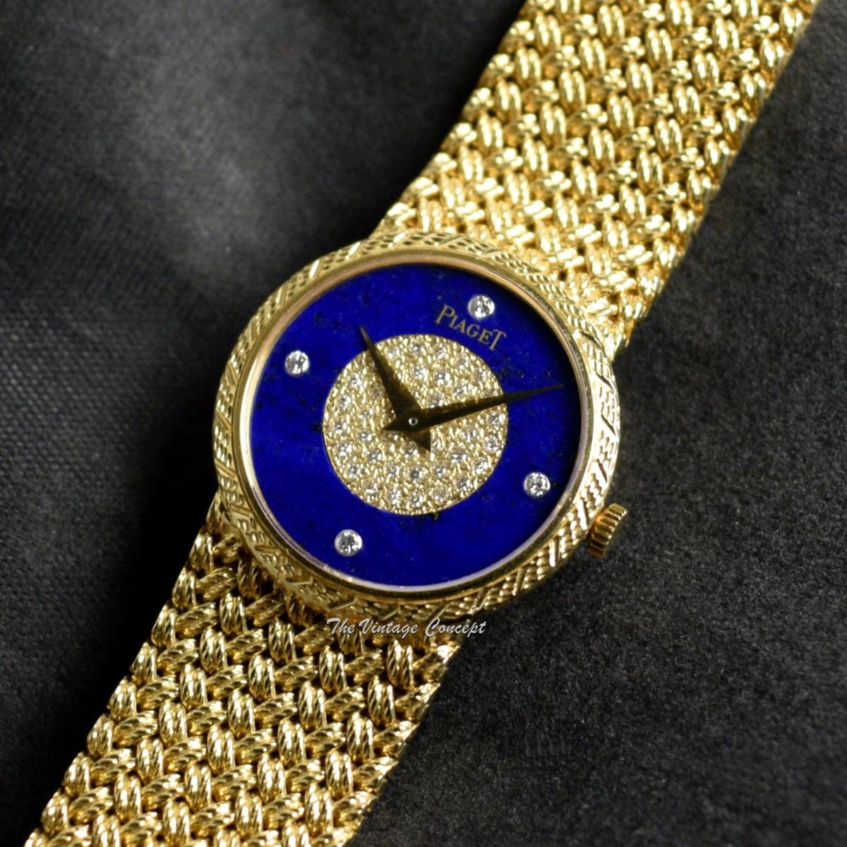 Piaget 18K Yellow Gold Lapis Lazuli Stone Diamond Dial Ultra Thin 924D4  (SOLD)