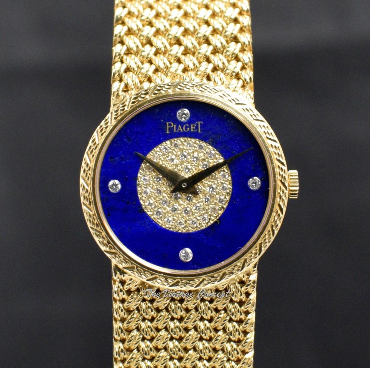 Piaget 18K Yellow Gold Lapis Lazuli Stone Diamond Dial Ultra Thin 924D4  (SOLD)