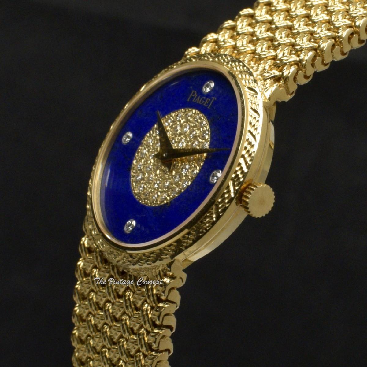 Piaget 18K Yellow Gold Lapis Lazuli Stone Diamond Dial Ultra Thin 924D4  (SOLD)