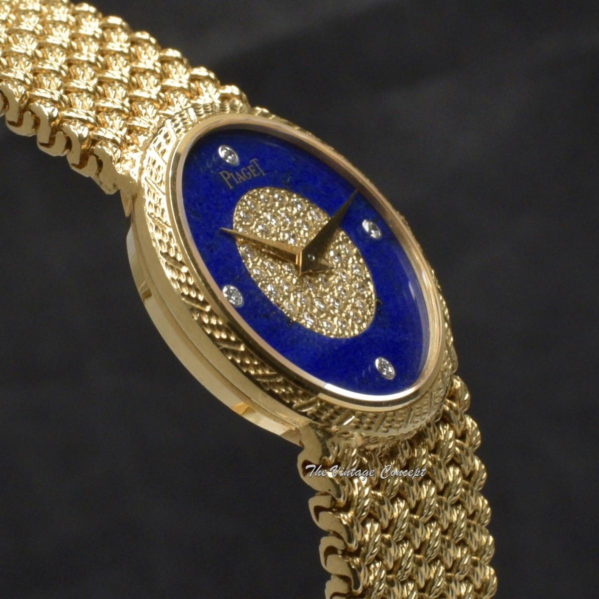 Piaget 18K Yellow Gold Lapis Lazuli Stone Diamond Dial Ultra Thin 924D4  (SOLD)