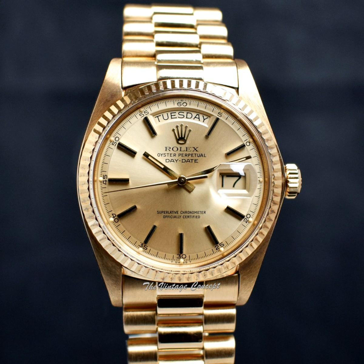 Rolex Day-Date 18K Yellow Gold Champagne Gold Dial 1803  (SOLD)