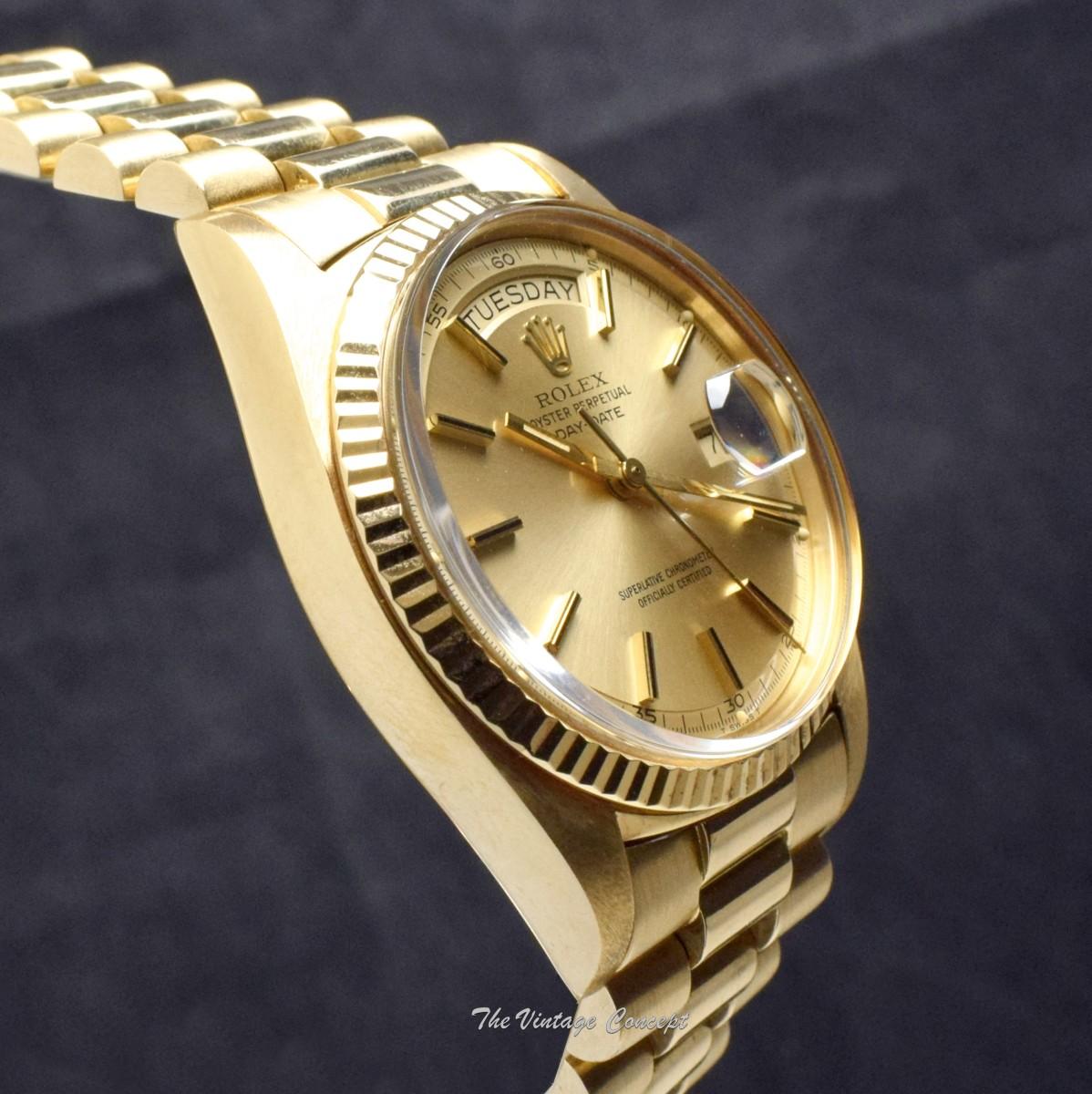 Rolex Day-Date 18K Yellow Gold Champagne Gold Dial 1803  (SOLD)