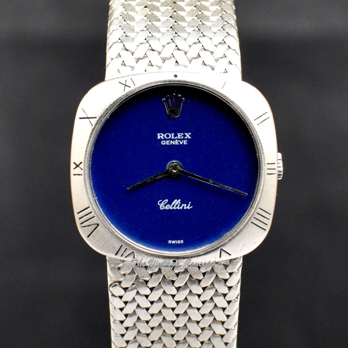 Rolex 18K WG Cellini Blue Dial 3817 with Bracelet