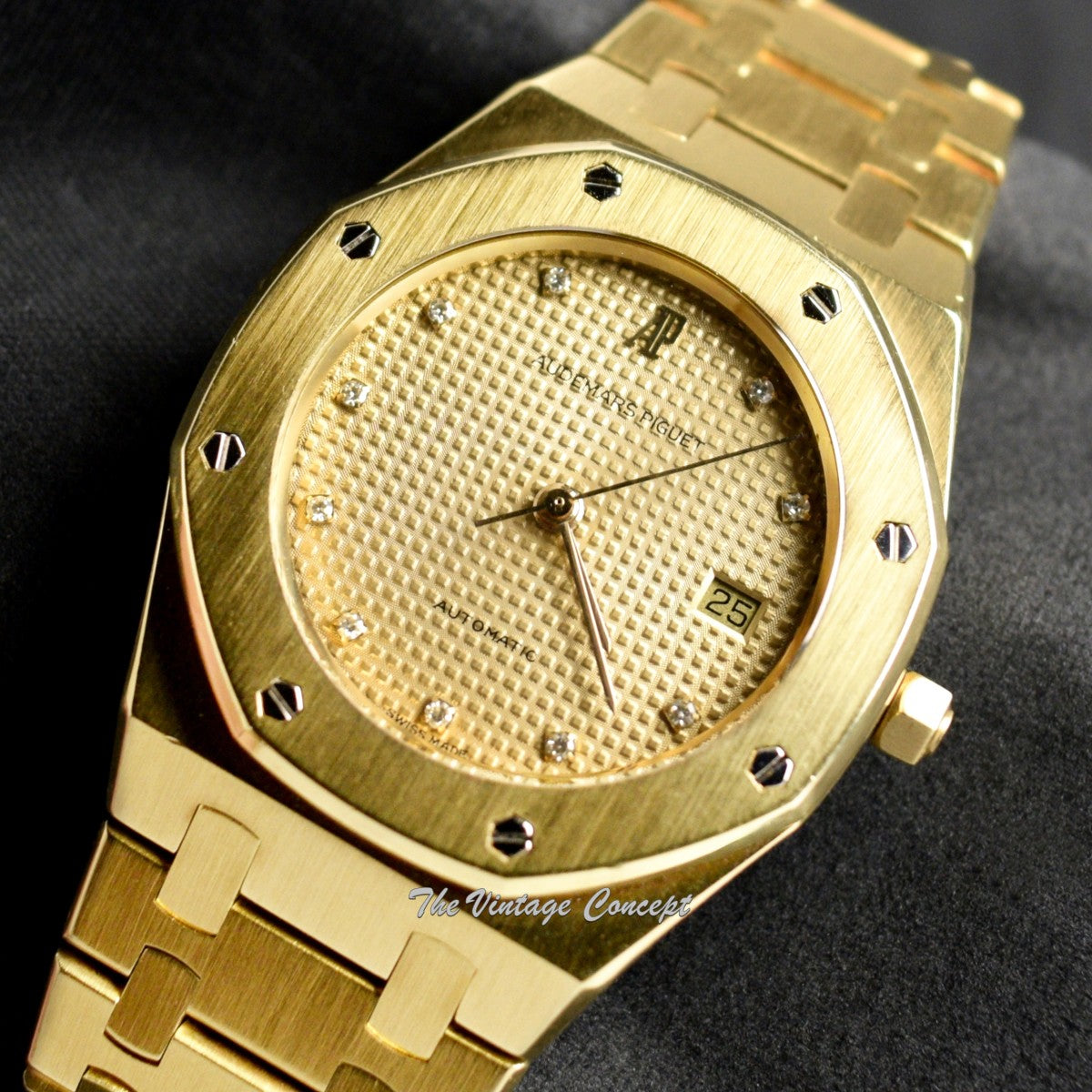 Audemars Piguet AP Royal Oak Yellow Gold Dial w/ Diamond Indexes 14486BA & Archives Paper (SOLD)