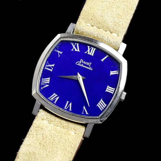 Piaget 18K White Gold Black Tie-Emperador Lapis Dial 12406 Automatic  (SOLD)